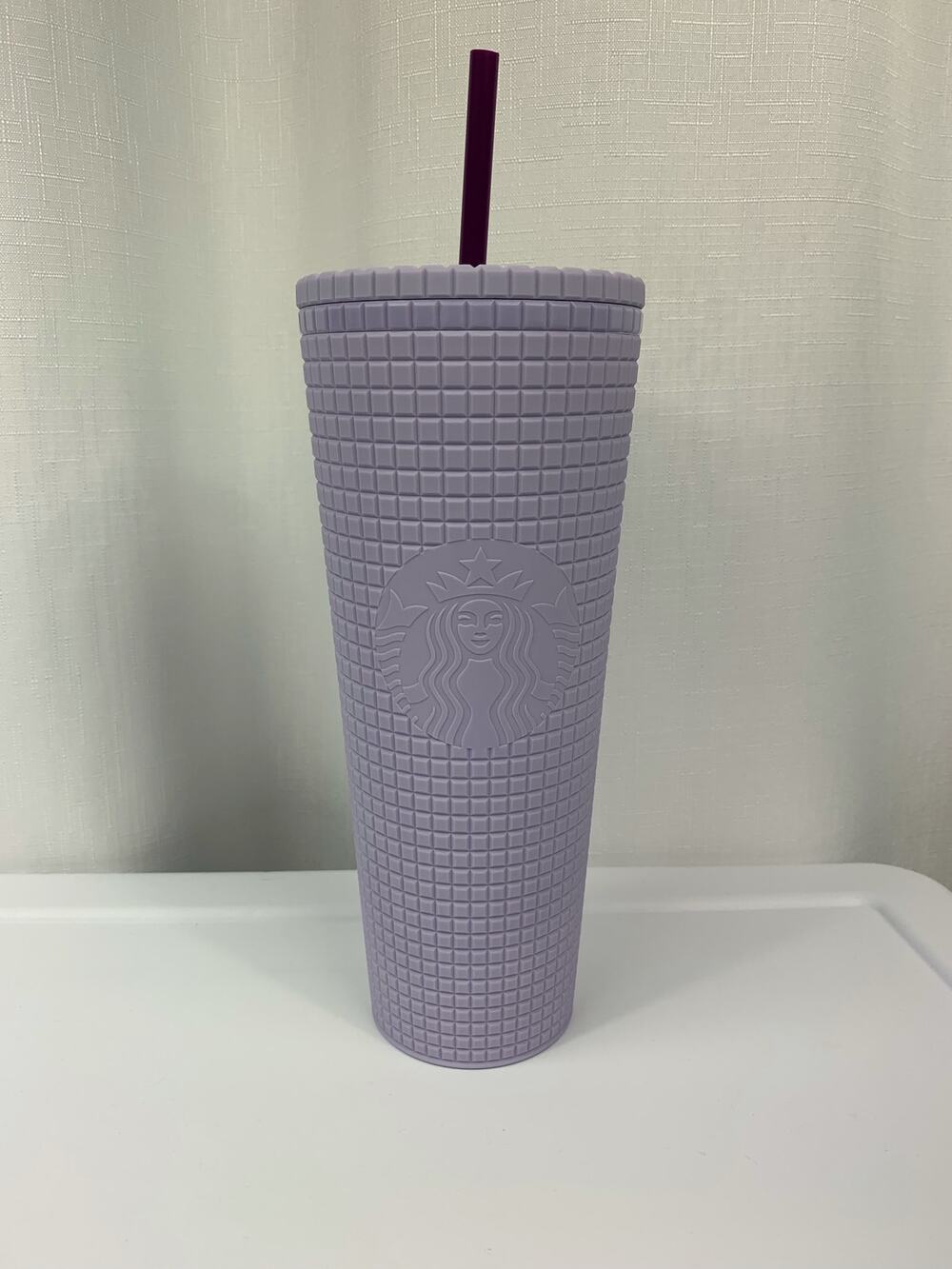 Starbucks Collectible Tumbler Matte Lavender Purple Studded Grid Limited